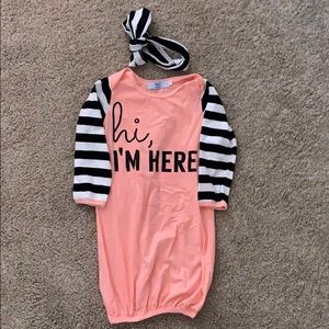 One piece with matching head band/wrap.